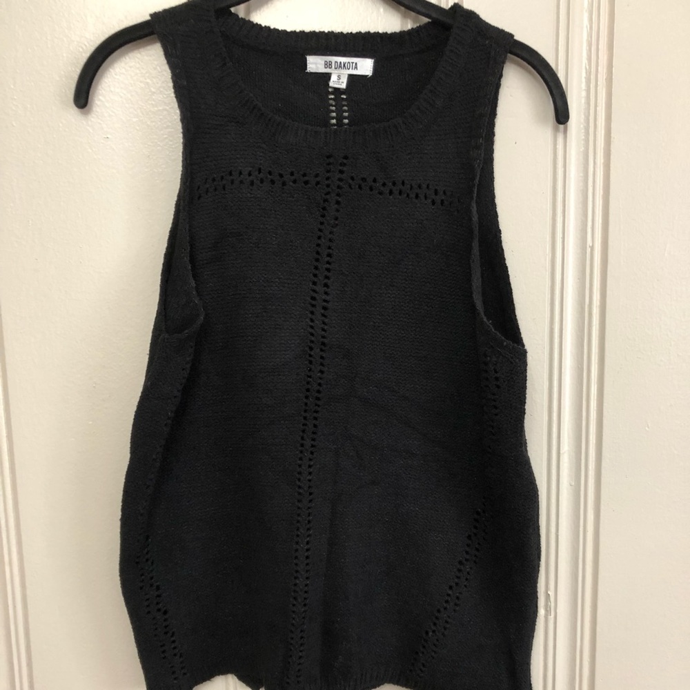 Black sweater tank top